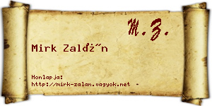 Mirk Zalán névjegykártya