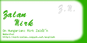 zalan mirk business card